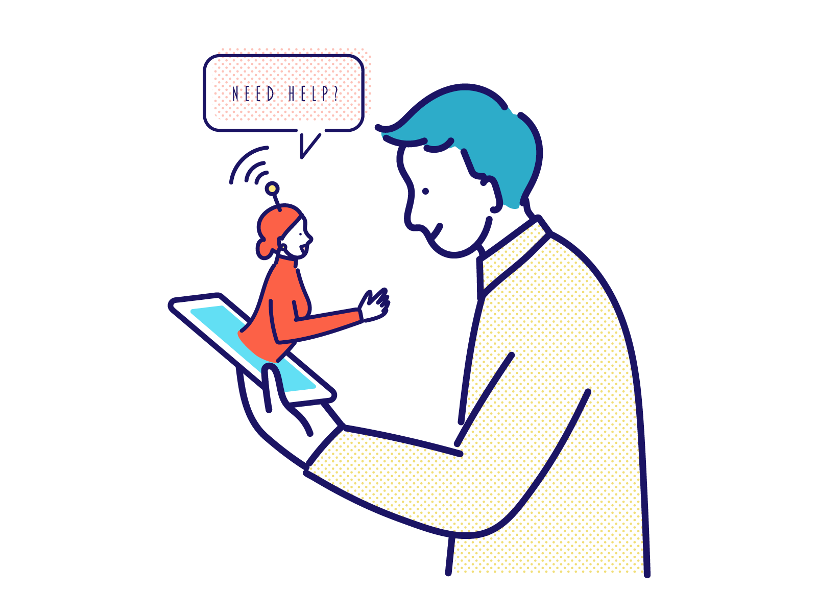 AIが自動で回答するイメージ